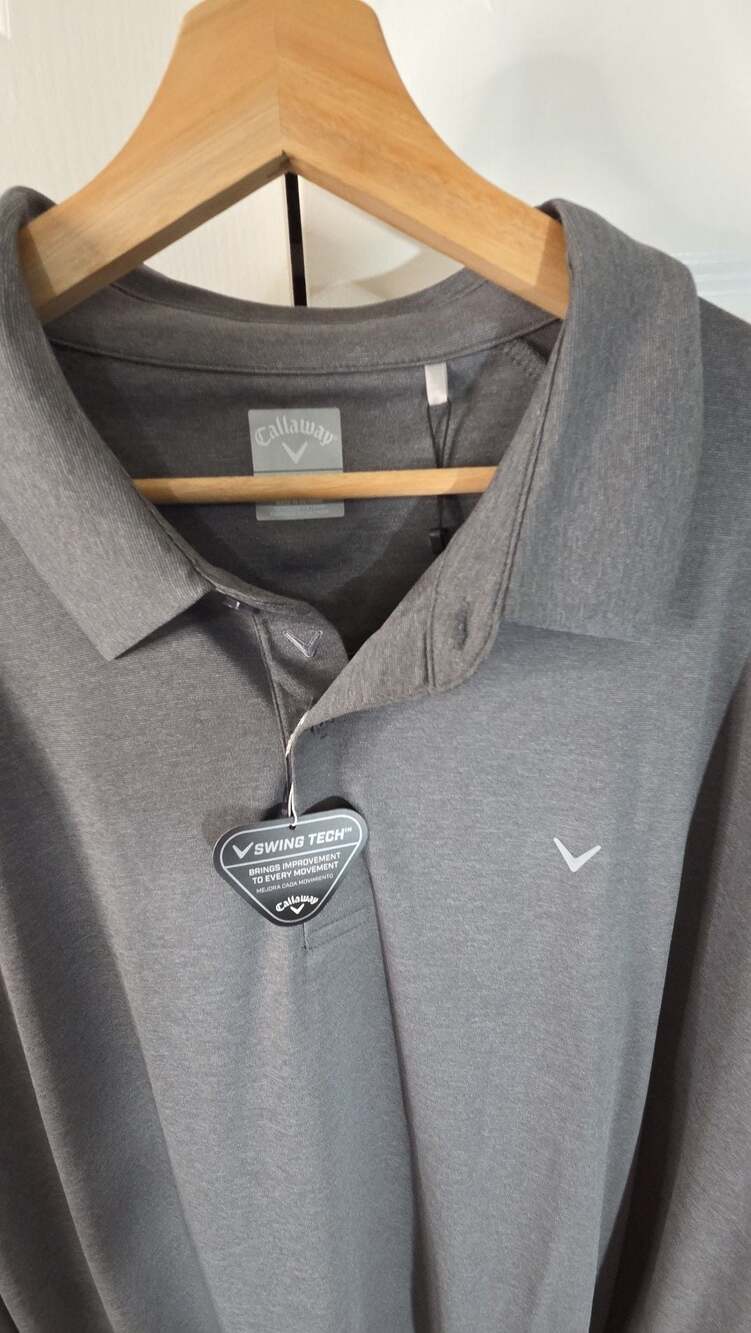 Callaway Men's Big & Tall Swing Tech Essential Opti-Dri Long Sleeve Polo Shirt - Picture 5 of 7